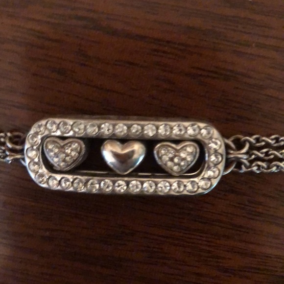Brighton SLIDING HEARTS retired bracelet Swarovski crystals - Picture 5 of 12